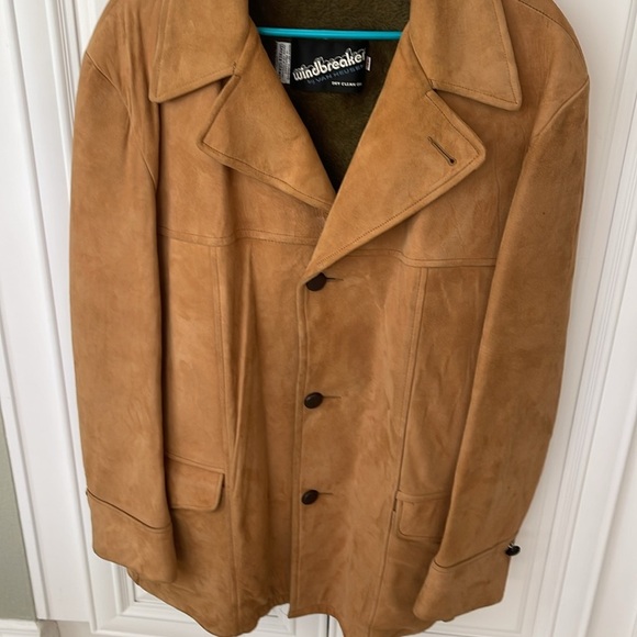 Vtg Windbreaker Van Heusen Heavy Soft Leather Jacket Vest Camel tan 48 J Keisman - Picture 16 of 16